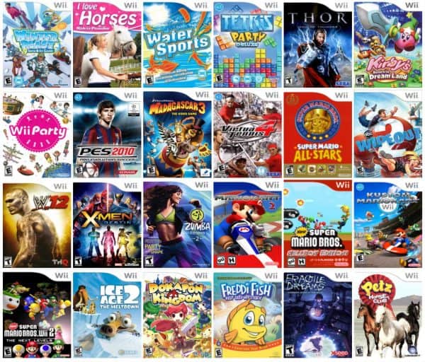 List game Wii trong SET 250gb