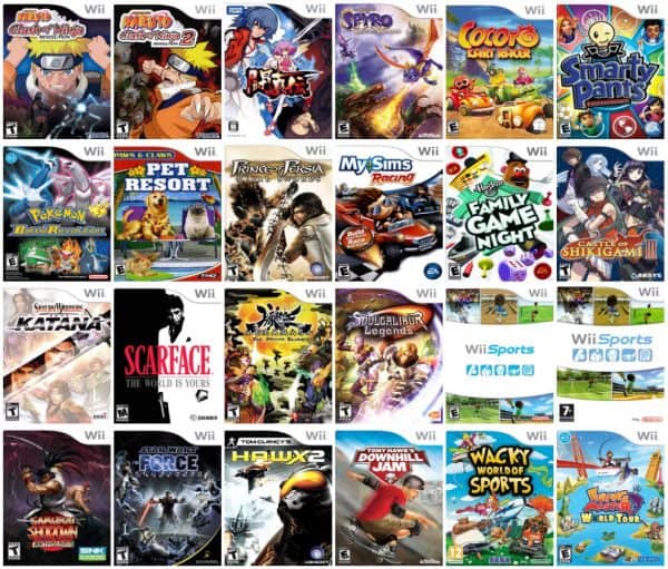 List game Wii trong SET 250gb